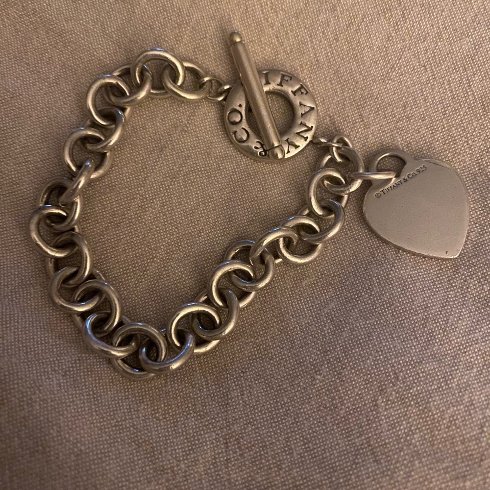 Authentic Sterling Silver Tiffany& Co heart toggle bracelet